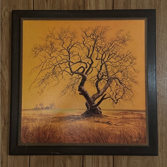 Other - Framed Tree Art on Orange Background